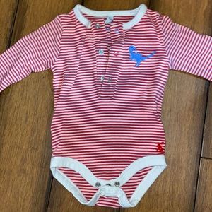 Joules Striped Dinosaur Long Sleeve Bodysuit